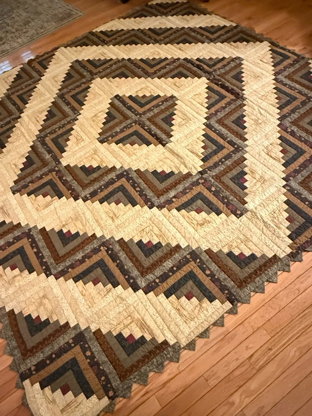 Donna Sharp Rustic Patchwork Log Cabon Quilt Bedspread 2 shams